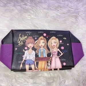 Black & purple makeup bag